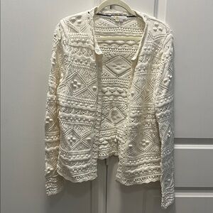 Boden Cream Crochet Cardigan
